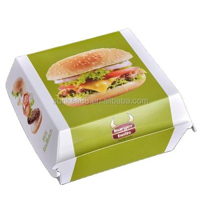 China Wholesale Disposable Custom Printed Paper Hamburger Box Blank for sale