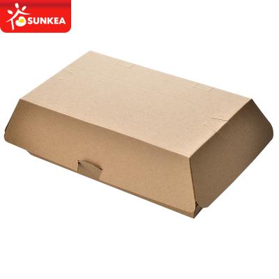 China Disposable Custom Printed Cardboard Paper Hamburger Clamshell Box For Eat for sale