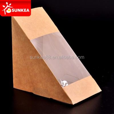 China China Supplier Disposable Triangle Kraft Paper Sandwich Container for sale