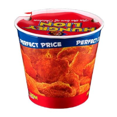 China Disposable Custom Logo Printed 85oz Paper Fried Chicken Pails for sale