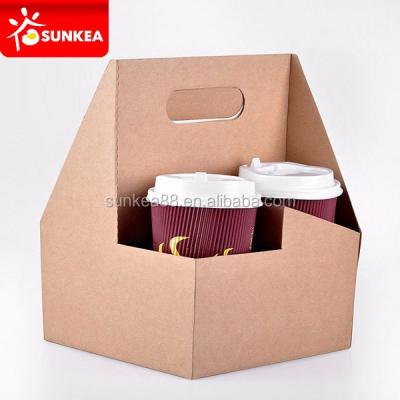 China Eco - Friendly Packaging Take Away Disposable Cardboard Coffee Paper Cup Holder for sale