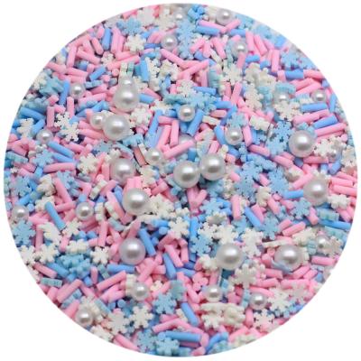 China Nail Art 500g/Lot Mixed Christmas Slices Pearl Snowflake Candy Cane Polymer Clay Sprinkles For Nail Art Crafts Slime Filling Accessories for sale