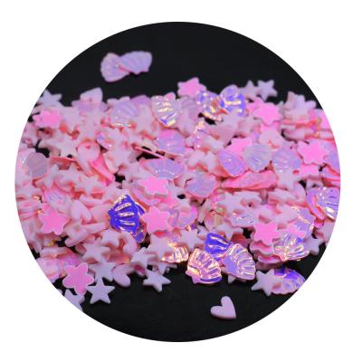 China Nail Art 500g/Lot Assorted Color Clay Sprinkles For Christmas Hot Soft Nail Art Decor Star Heart Shell Polymer Clay Slice Baby Pink for sale