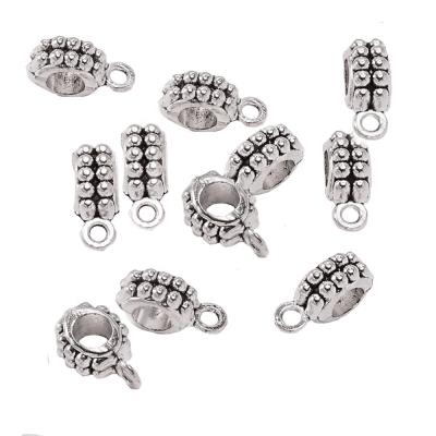 China 100Pcs/Lot Clasps Antique Silver Connector Charms Bail Beads Spacer Around Metal Bracelet Diy Pendant Jewelry Making Accessories 5.2*12.5MM for sale