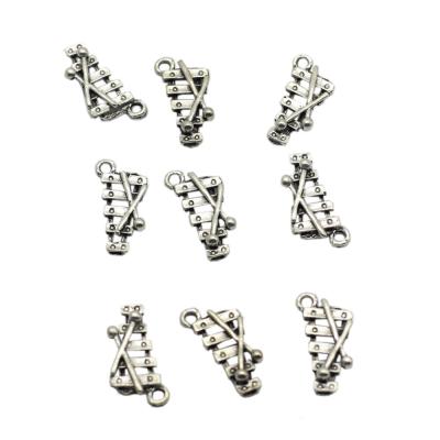 China 100PCS 10*20mm Metal Antique Silver Color Alloy Music Xylophone Charms Pendant For DIY Key Chain Accessories Jewelry Making 20*10MM for sale