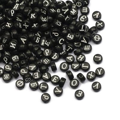 China New Cute Arrive 500g/Lot Russian Letter Acrylic Plastic Beads Flat Round Loose Russian Alphabet Spacer Beads For Jewelry Making DIY for sale