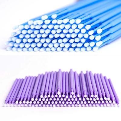 China 100 PCS/bag Plastic Pink Micro Dab Eyelash Remover Cleaning Microfiber Tip Graft Cotton Disposable Micro Eyelash Brush for sale