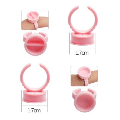 China Eyelash Extensions Salon Supply Wholesale Glue Cup False Eyelash Extension Graft Eye Whips Holder Tray Eyelash Glue Ring Cup Eco-friendly Plastic for sale