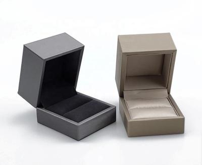 China Leatherette Customized Luxury PU Leather Ring Box for sale