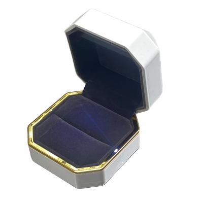 China Luxury Jewelry Ring Box Customized LED Plastic Ring Box LED Your Style for sale