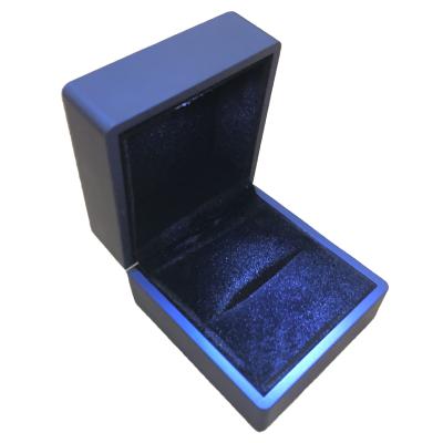 China Plastic Box LED Frosted Effect Ring Box-Customized Color And Your Logo For Ring Packaging for sale