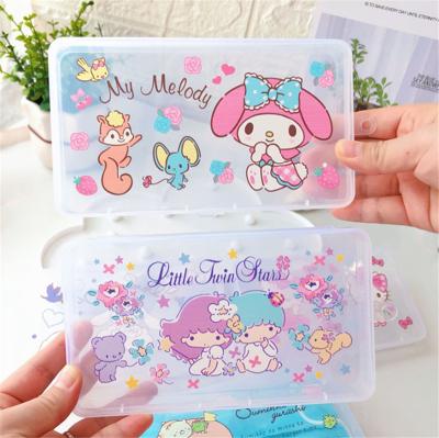 China Viable Hot Sale Portable Clear Face Storage Box Container Cartoon Transparent Masking Box for sale