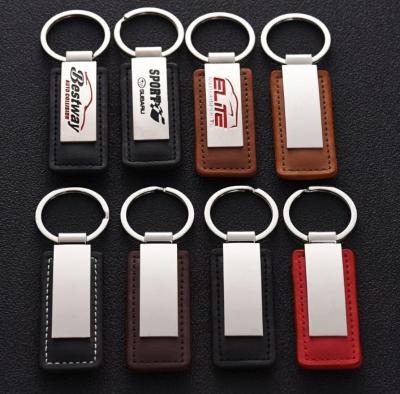 China Custom LOGO Custom LOGO Car Key Chain PU Leather Key Chain Handmade Leather Standard Size for sale