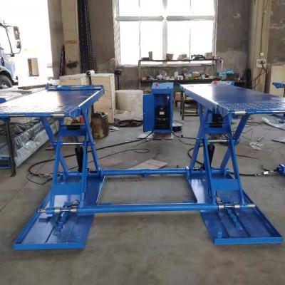 China Hydraulic Scissor Car Lift Auto Portable Mid Maintanence Rise for sale