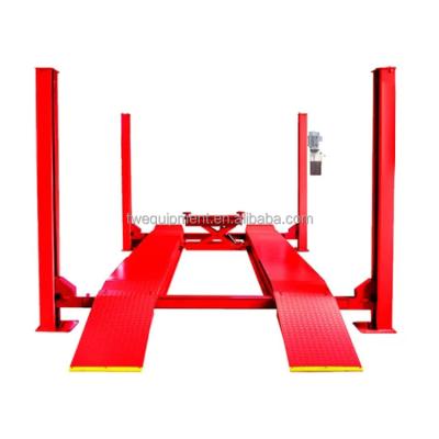 China Chinese Lift 4 Post Hydraulic Vehicle Lift for Car Wheel Alignment Four Post Car Lift with Center Roller Jack Lifter 4000kgs 4ton (9000lb) for sale