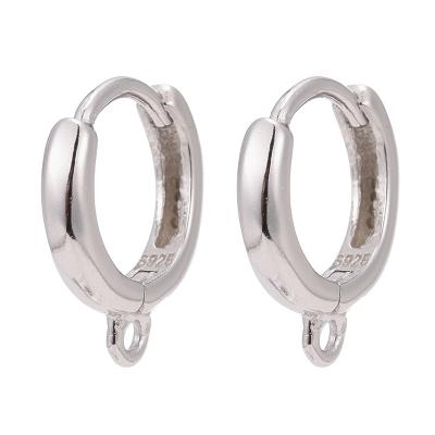 China TRENDY pandahall cut out with 925 platinum 925 Sterling Silver Hoop Earrings for sale