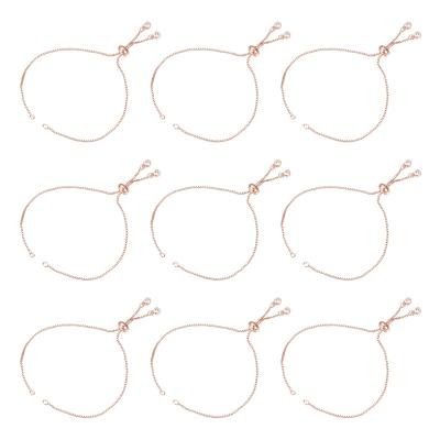 China 304 stainless steel manufacture PandaHall UNICRAFTALE 10pcs Rose Gold Brass Slider Bracelet for sale