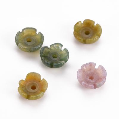 China Natural Indian Stone PandaHall 10mm Flower Agate Beads for sale