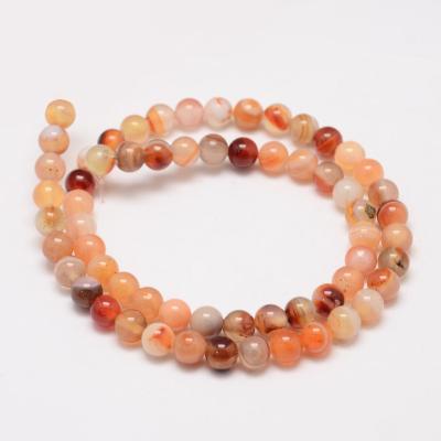 China PandaHall 6mm Round Grade Stone Natural Sardonyx A Agate Beads for sale