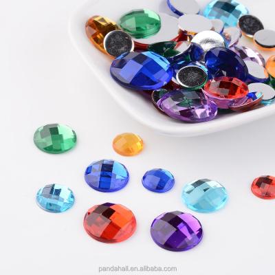 China Half Faceted ABS Pandahall Round Dome Plastic Imitate Acrylic Taiwan Rhinestone Flat Back Cabochon for sale