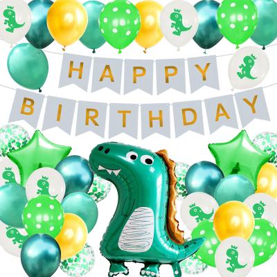 China Lovely Colorful Happy Birthday Dinosaur Theme Dinosaur Party Set Green Dinosaur Birthday Decorations for sale