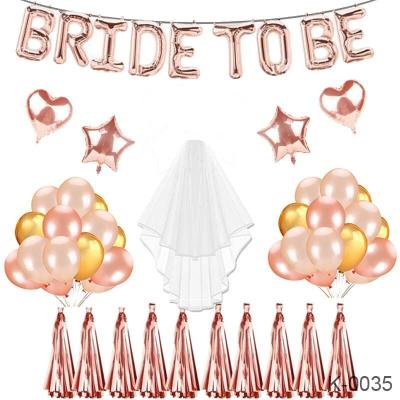 China Birthday Party Bride To Be Supplies Rose Gold Banner Balloons Gold Sashes For Bachelor Party Kit for sale