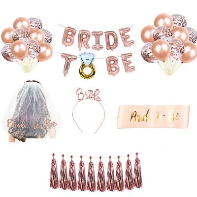 China Bride To Be Rose Gold Bachelor Party Decorations Bride To Be Bridal Shower Decoration Supplies for sale