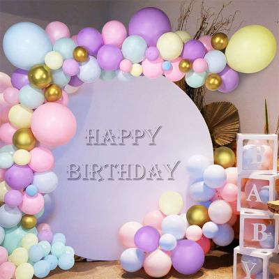 China 2021 Soft Pastel Colorful Macaron Balloons Garland Kit Wedding Decoration Balloon Arch Stand Birthday Party Balloons Backdrop Supplies for sale