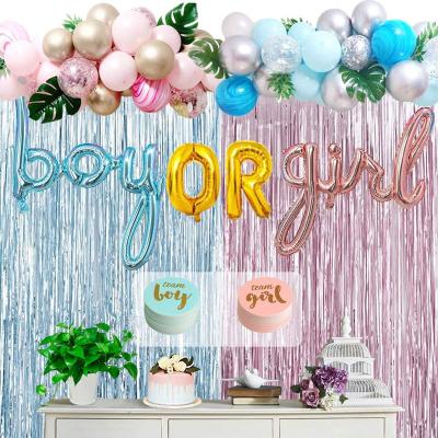 China Disposable Eco-Friendly Baby Gender Reveal Party Decorations Blue Pink BOY OR GIRL Gender Reveal Party Supplies for sale