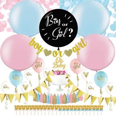 China Gender Reveal Decoration Gender Reveal Party Supplies Baby Balloon Boy Oh Or Girl Banner Unique Gender Reveal Ideas 2019 for sale