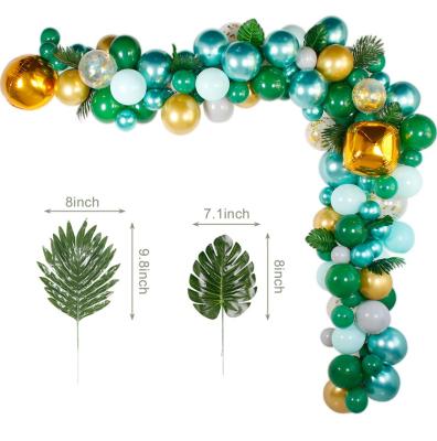 China Gold Silver Green Balloon Arch Set Gold Silver Green Balloon Arch Set One Balloon Garland Birthday Party Decor For Wild Jungle Party Decoration for sale