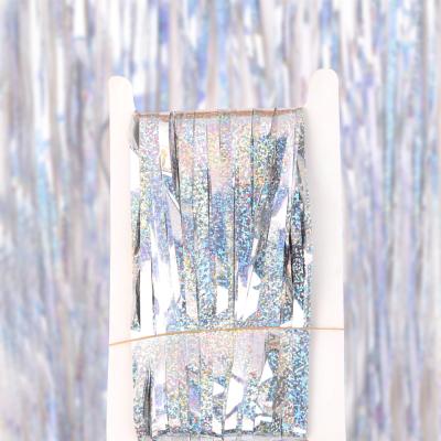 China PET & Wholesale Decor PLASTIC Adult Backdrop Wall Photo Booth Silver Curtains Glitter Foil Tinsel Birthday Wedding Party Door Fringe Shimmer for sale