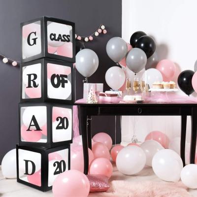 China Birthday party ; 2020 Transparent Black Graduation Storage GRAD CLASS Graduation Blocks Box For Graduation for sale