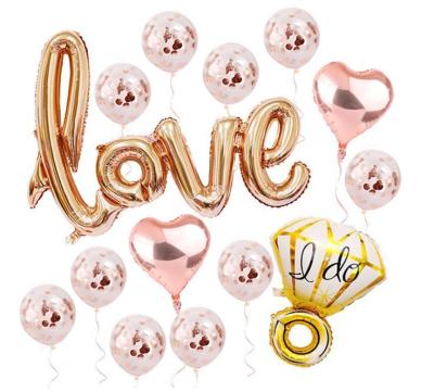 China 2018 New Hen Party Bachelorette Party Foil Love Letter Balloon Set Me Make Ring Decorations Kit For Hen Party for sale