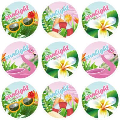 China Barcode Hawaii Candy Seal Sticker Laua Hawaii Stickers For Hawaiian Party Decorations 180pcs 3.8cm for sale