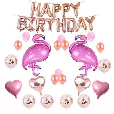 China New Latex Amazon Design Flamingo Balloons Party Set Happy Birthday Flamingo Party Decorations for sale