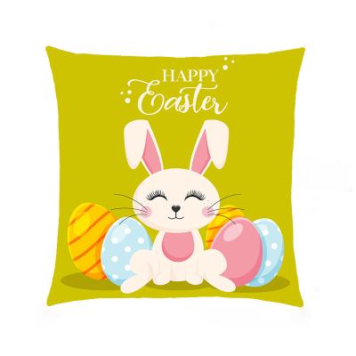 China Home Decorative Sofa Pillowcase Home Decor Easter Bunny Printed Polyester Throw Pillow Rabbit Easter Cushion Cover Pillow Case for sale