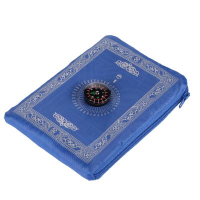 China New Luxury Educational Thick Muslim Pray Floor Pad Portable Use With Five Color Portable Islam Pocket Prayer Mat With Compass for sale