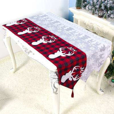 China 2022 Beautiful New Year Christmas Colorful Elk Snowman Gift Merry Christmas Table Runner Desk Decorations For Xmas Home Ornaments for sale