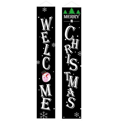 China Outdoor Curtain Hanging Cloth Door Porch Christmas Nutcracker Holiday Sign Christmas Holiday Sign Christmas Tree Porch for sale