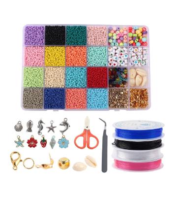 China Modern Wholesale Fashion DIY Jewelry Accessories For Women Kids Alphabet Bead 3mm Colorful Glass Seed Beads Kits for sale