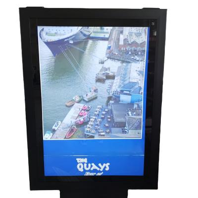 China Indoor or Outdoor Outdoor Standing POS Board Light Box Outdoor Standing Rolling Pole Sign Display Led Scrolling Light Box for sale