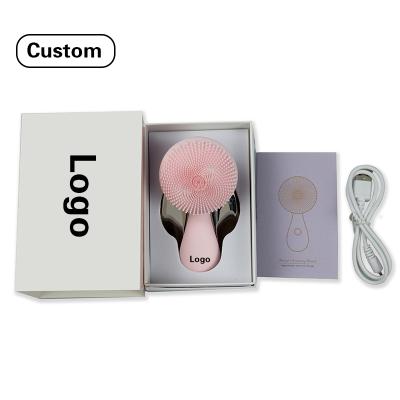 China Facial Massage DEEP CLEANSING Cleansing Brush Ipx7 Waterproof Sonic Facial Electric Cleanser Silicone Face Cleansing Brush for sale