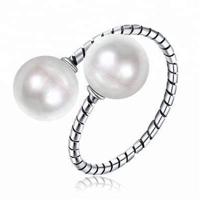 China Pearl Rings 925 Sterling Silver Rings Opal White Pearl Rings For Women And Girls 2019 Birthday Jewelry Gifts for sale