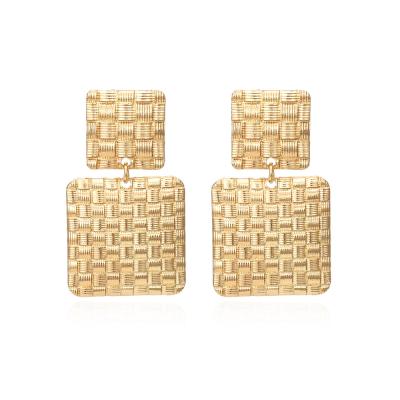 China 2020 BOHEMIA Zinc Metal Gold Square Earring Drop Earring With Gold Plated Earring for sale