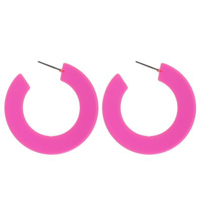 China 90S Summer Color Neon Earrings Circle Acrylic Earrings Acetate Earrings For Women Jewelry for sale