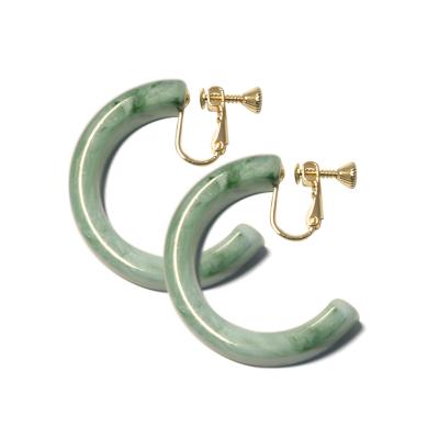 China 2020 FASHIONABLE color Korea acrylic circle earring springs with ear clips Non-pierced earrings for acrylic jewelry for sale