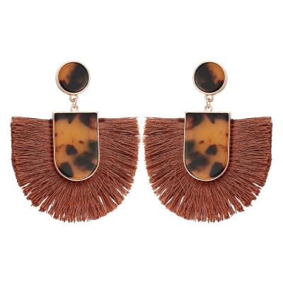 China TRENDING 2021 New Statement Tassel Tortoiseshell Earrings Acrylic Dangle Earrings For Women Jewelry for sale