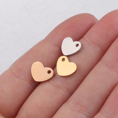 China CLASSIC 7.5X10MM Stainless Steel Charm Heart Shape DIY Pending High Polish Charms for sale