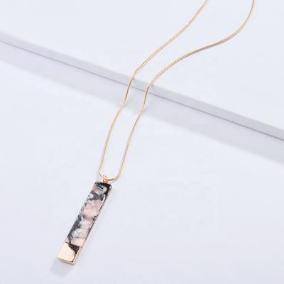 China BOHEMIA Long Pendent Necklace Acrylic Necklace with Gold Metal for Women and Girls for sale